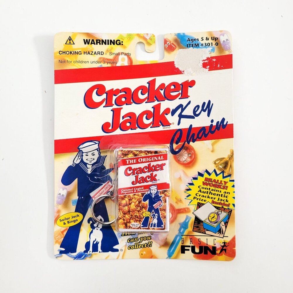 Basic Fun Vintage 90's Cracker Jack Keychain  - NEW SEALED